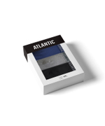 Мужские трусы шорты Atlantic, набор из 3 шт., хлопок, черные + темно-голубые + серые, 3MH-011