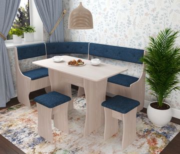 Кухонный уголок bello "Оливьер" (Вишня Хансен/Велюр Dream Indigo (AT)) -G/Л1