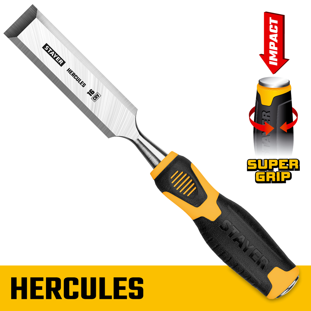STAYER HERCULES стамеска-долото с двухкомпонентной рукояткой, 16 мм