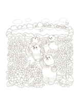 Panda Family's Four Seasons. Coloring Book