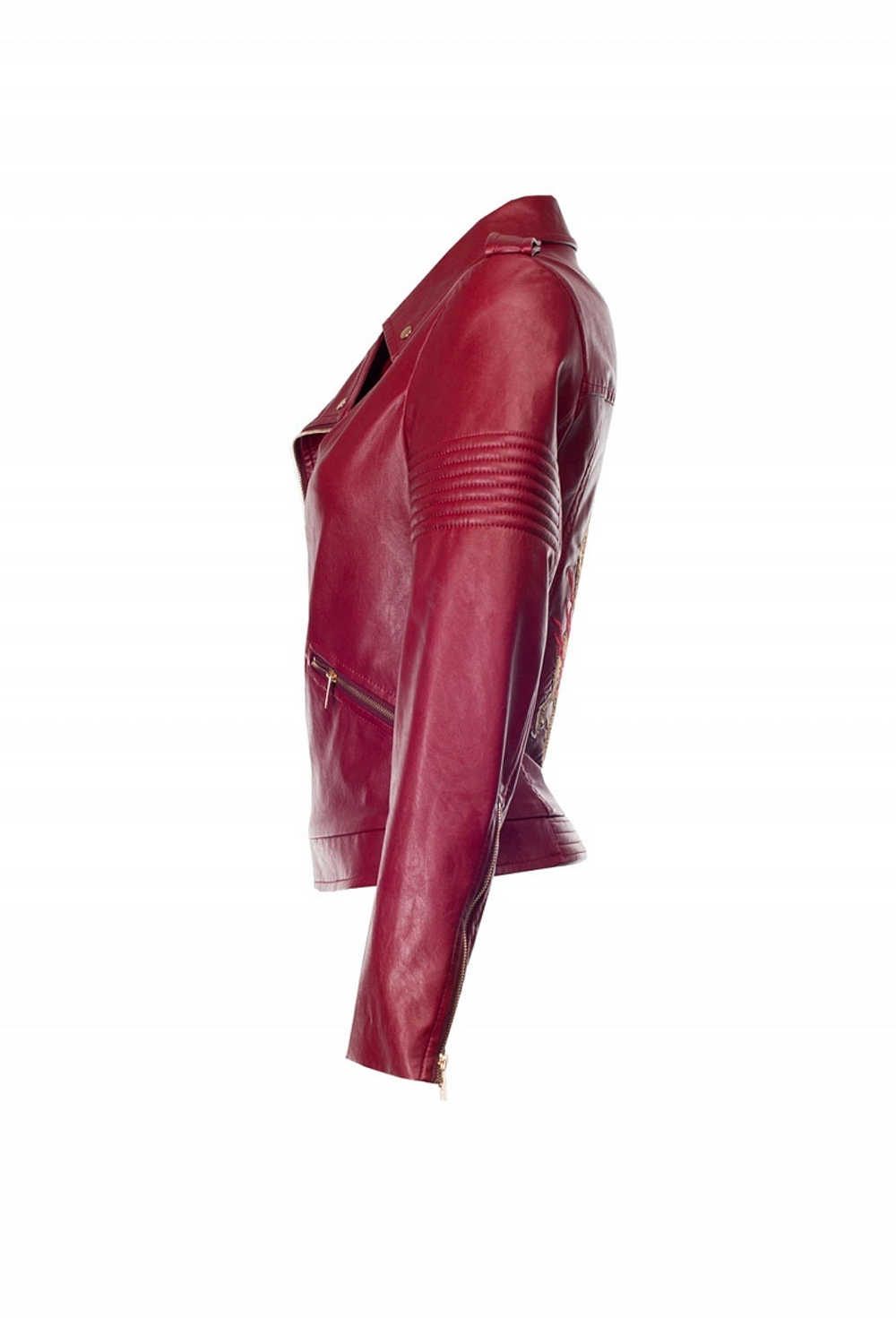 Куртка-косуха из экокожи бордовая LE-01-17FW