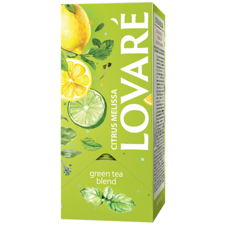 Чай черный и зеленый Микс Lovare Цитрусовая Мелисса мята и мелисса