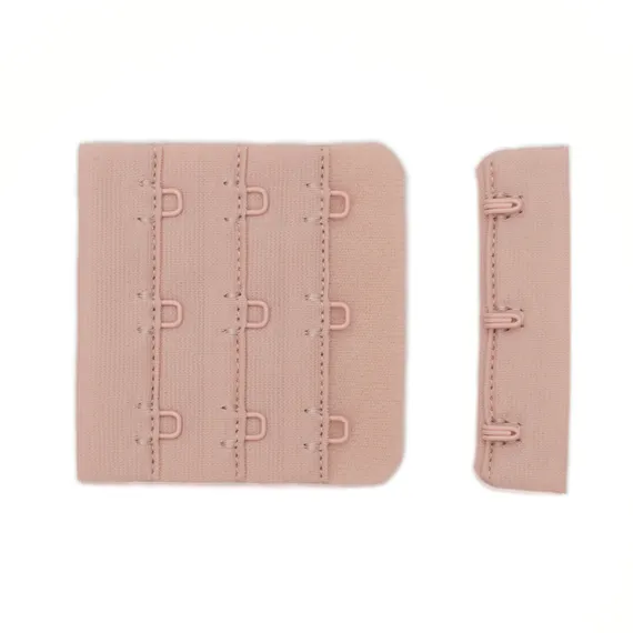 Застежка с крючками пыльно-розовая 3 ряда, 57*55 мм