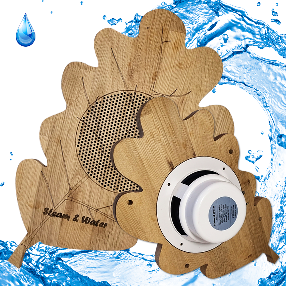 Влагостойкий динамик с декоративной дубовой сеткой SW 525 Wood OAK (ДУБ), для бани и сауны