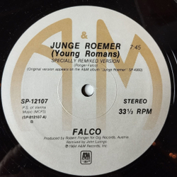 Винтажная виниловая пластинка LP Falco Junge Roemer (Specially Remixed Version) Maxi Single (USA 1984)