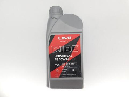 Масло LAVR Moto Ride UNIVERSAL 4T 10W40 SM 1л.