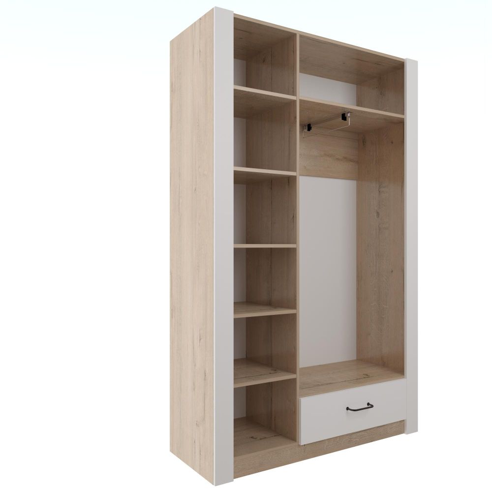 Шкаф трёхстворчатый "Ева 5" М-2 (дуб ирландский/белый матовый), ЛДСП, Комфорт-S, г. Ижевск Русский