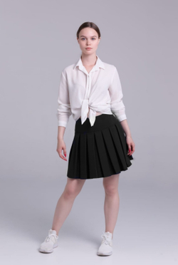 Юбка школьная для девочки девочковая женская складка гофре плиссе плиссированная в складку синяя 44 S M