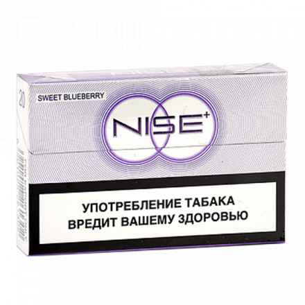 Стики Nise+ Sweet blueberry - табак с травяным ароматом, ментолом и черничным соком (блок - 10 пачек)