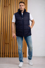 Жилет мужской с воротником "HN-17"  синий