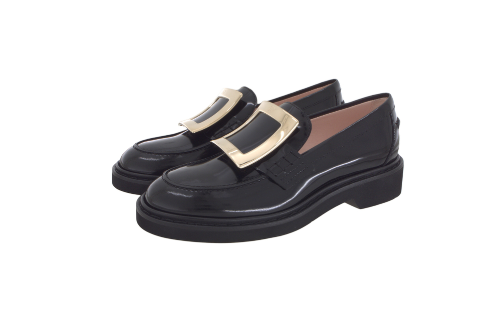 Roger Vivier Viv" Rangers Buckle Embellished Loafers Women"s