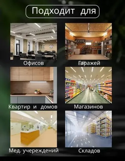 Светильник линейный светодиодный настенный потолочный 120 см 36 вт 4000К 6 шт