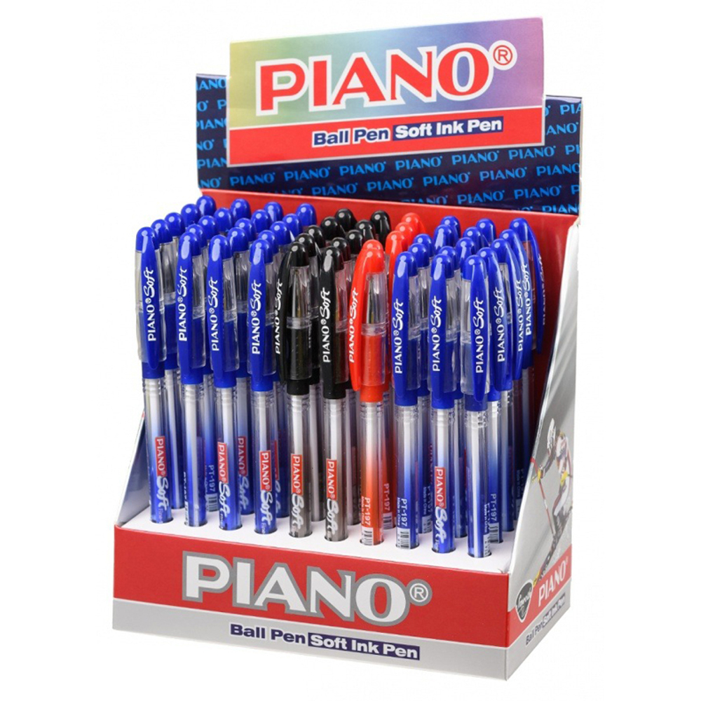 Ручка шариковая, масляная, Piano, 3 цвета чернил, серия "Soft", цветной корпус с градиентом, 50 шт
