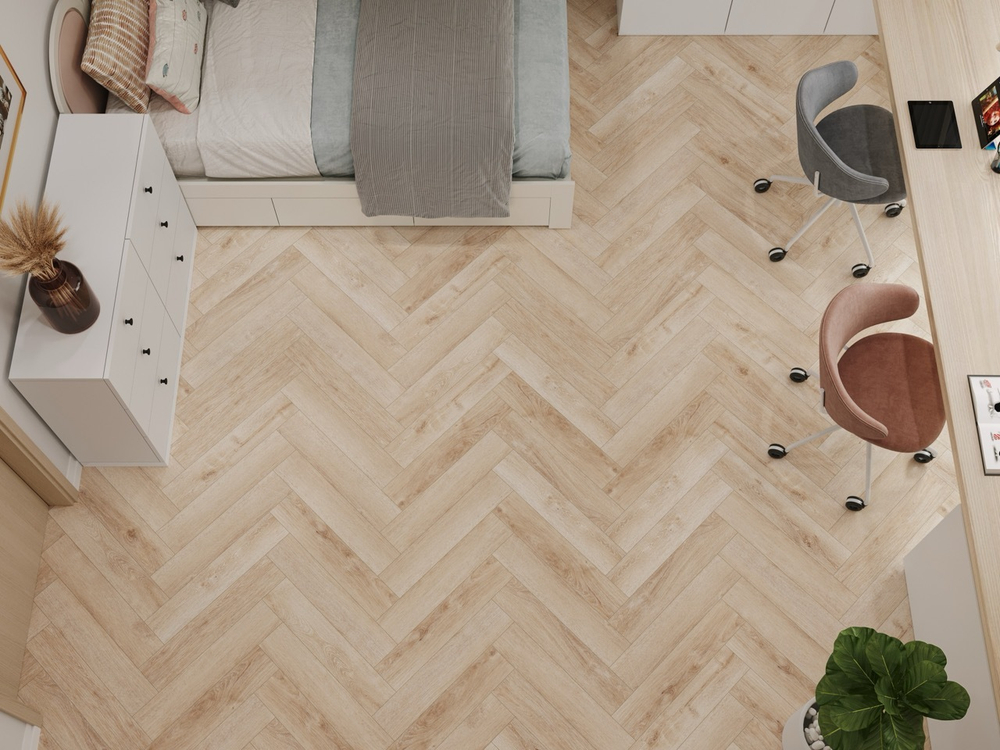 Ламинат SPC CronaFloor Herringbone Дуб Дижон