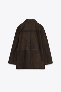 ZARA БЛЕЙЗЕР ИЗ 100% ЗАМШИ — LIMITED EDITION, ШОКОЛАДНЫЙ