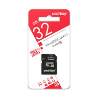 Micro SDHC карта памяти 32ГБ SmartBuy Class 10 с адаптером