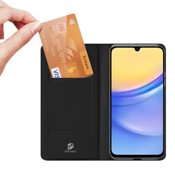 Чехол книжка из PU кожи черного цвета от Dux Ducis для Samsung Galaxy A16 5G и 4G, серия Skin Pro Series Case