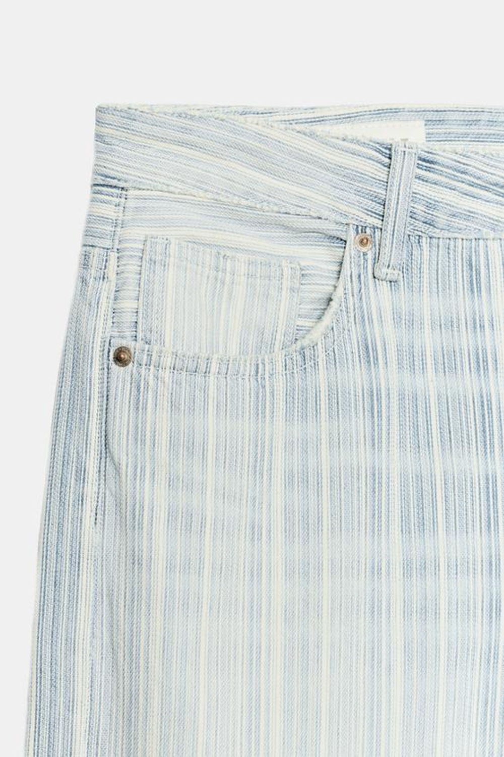 ZARA ДЖИНСЫ TRF LOOSE FOLDED С НИЗКОЙ ПОСАДКОЙ В ПОЛОСКУ, ПОЛОСКИ