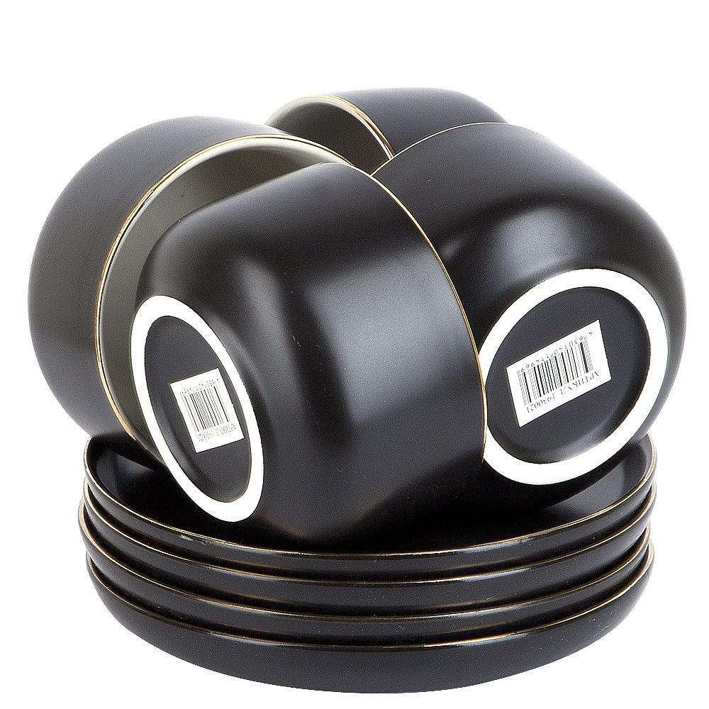 Чайный набор 8пр. с ложками "Royal line. Night" (4 персоны) v=350мл. (подарочная упаковка)