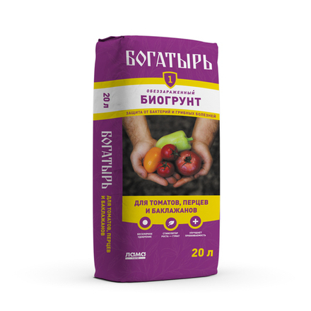Грунт Богатырь д/томаты,баклажаны,перцы 20л Лама-торф