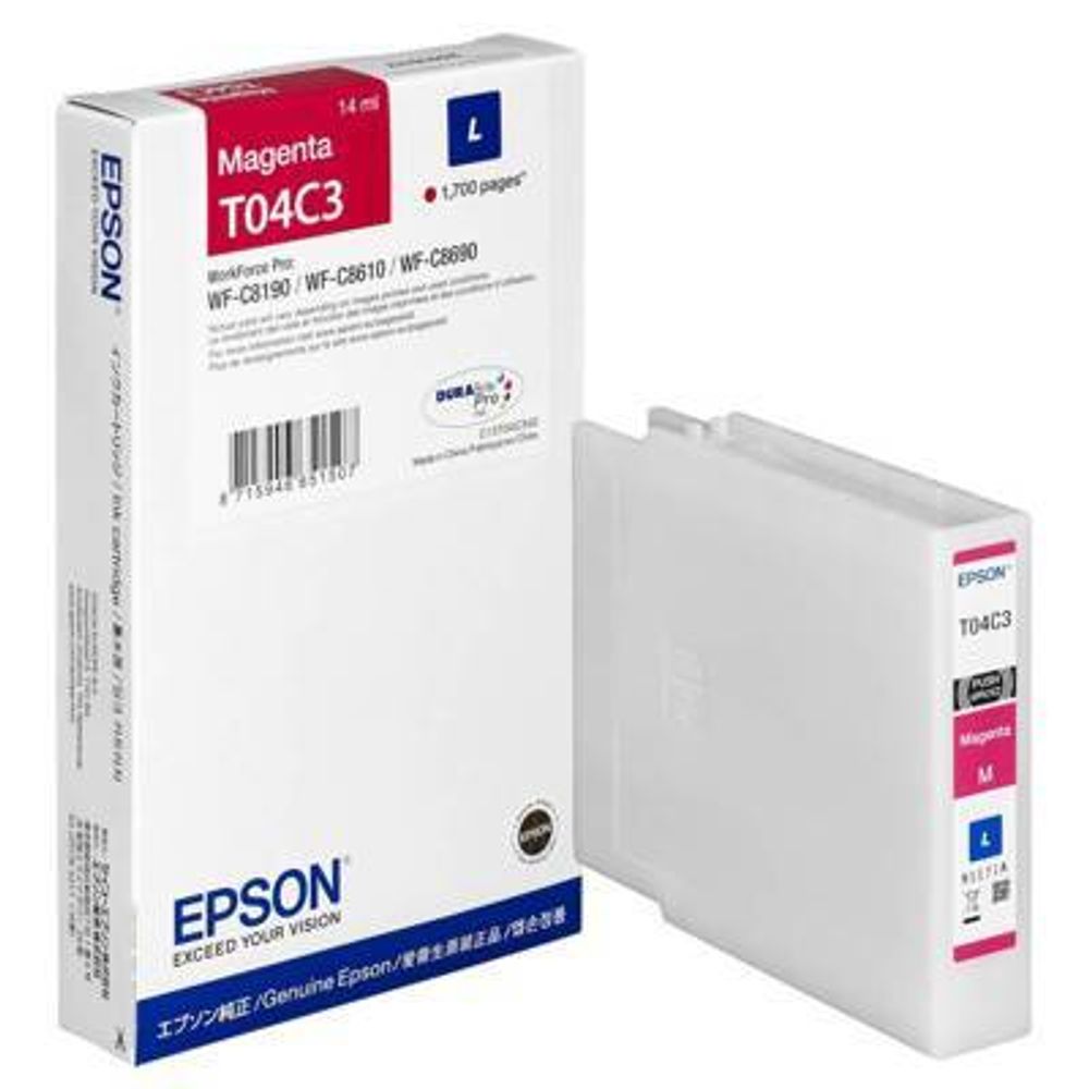 Картридж EPSON T04C  пурпурный для WF-C8190DW/WF-C8690DWF