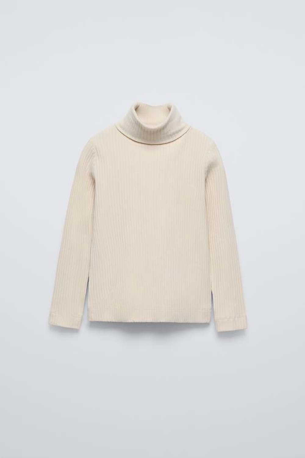 ZARA ФУТБОЛКА В РУБЧИК С ОТВОРОТОМ НА ВОРОТНИКЕ, ЭКРЮ