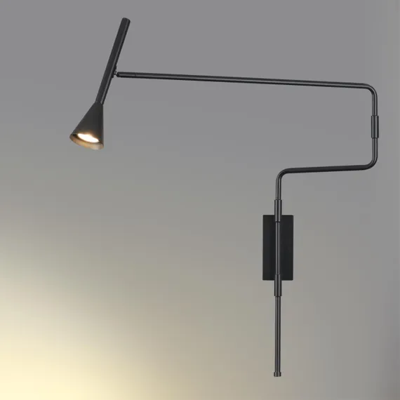7031/1W HIGHTECH ODL25 677 Настенный светильник черн/металл/металл с выкл. IP20 LED GU10 9W 220V IZZY