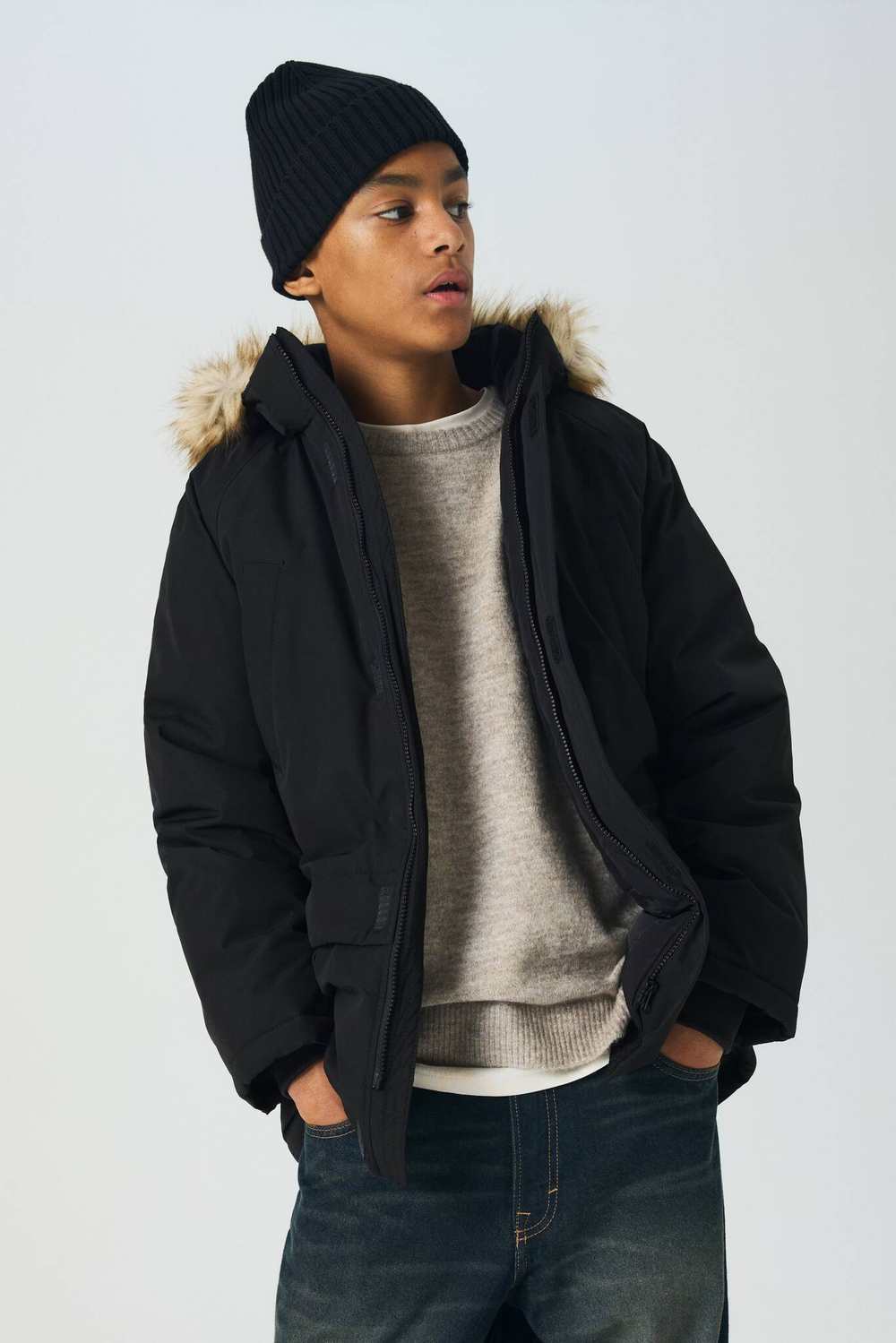 H&M Утеплённая парка, черный