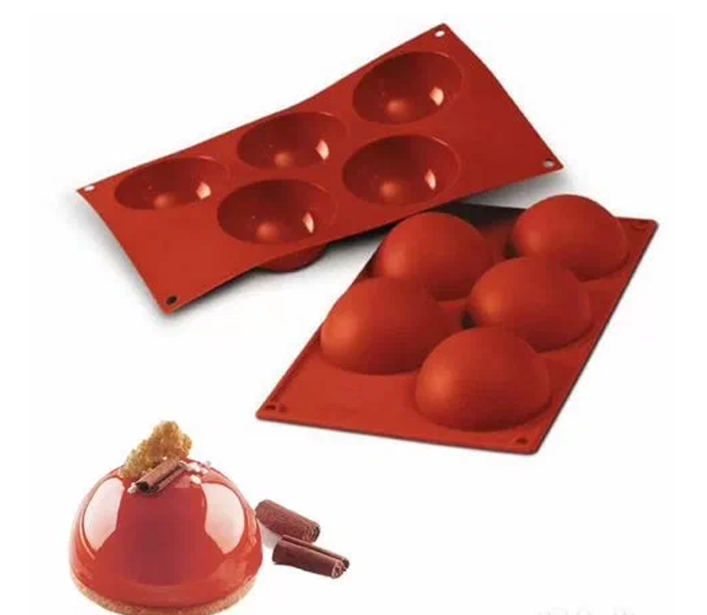 Форма силиконовая "Полусфера" 5в1, d80*h40