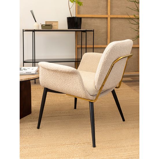 Лаунж-кресло hilde, букле, серо-бежевое