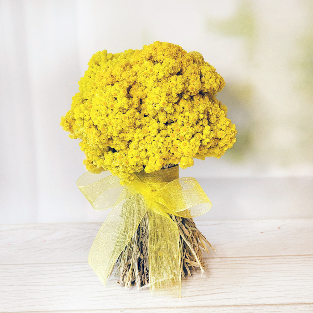 Букет сухоцвет  из натурального Бессмертника, 20х20 см