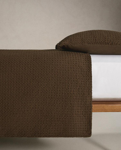 ZARA HOME ОДНОТОННЫЙ ПОДОДЕЯЛЬНИК (200 НИТЕЙ), КОРИЧНЕВЫЙ