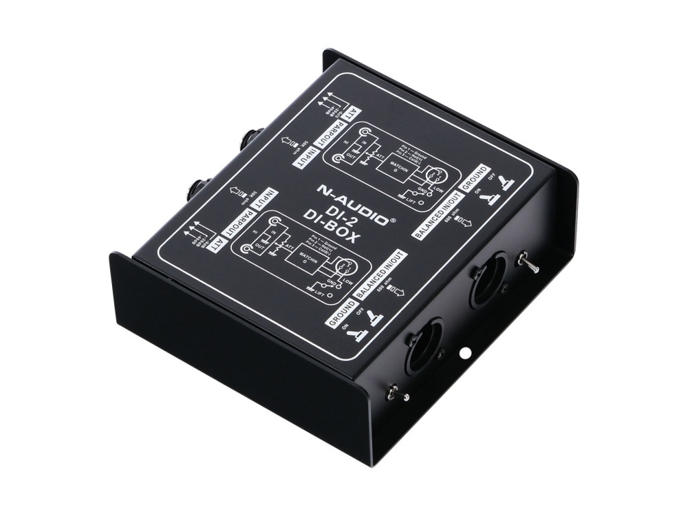 N-Audio DI-2 D.I. Box Преобразователь сигнала для гитары, ди-бокс, двухканальный, пассивный.