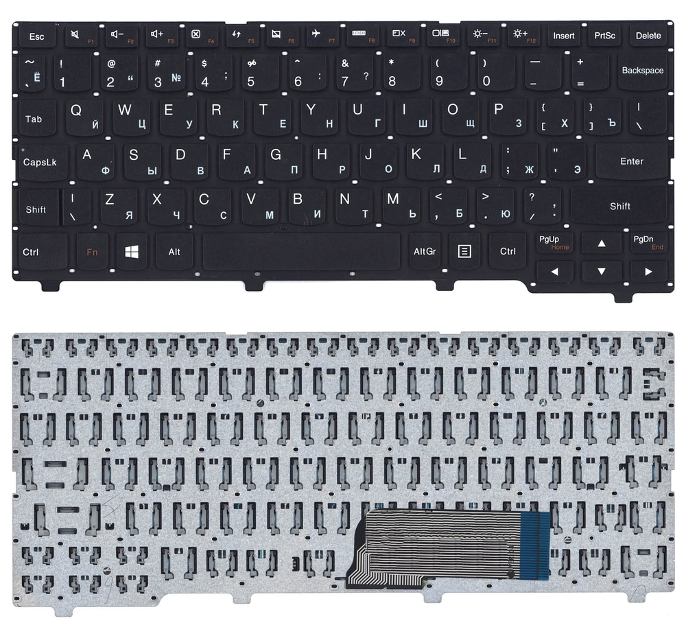 Клавиатура для ноутбука Lenovo IdeaPad 100S-11IBY черная без рамки