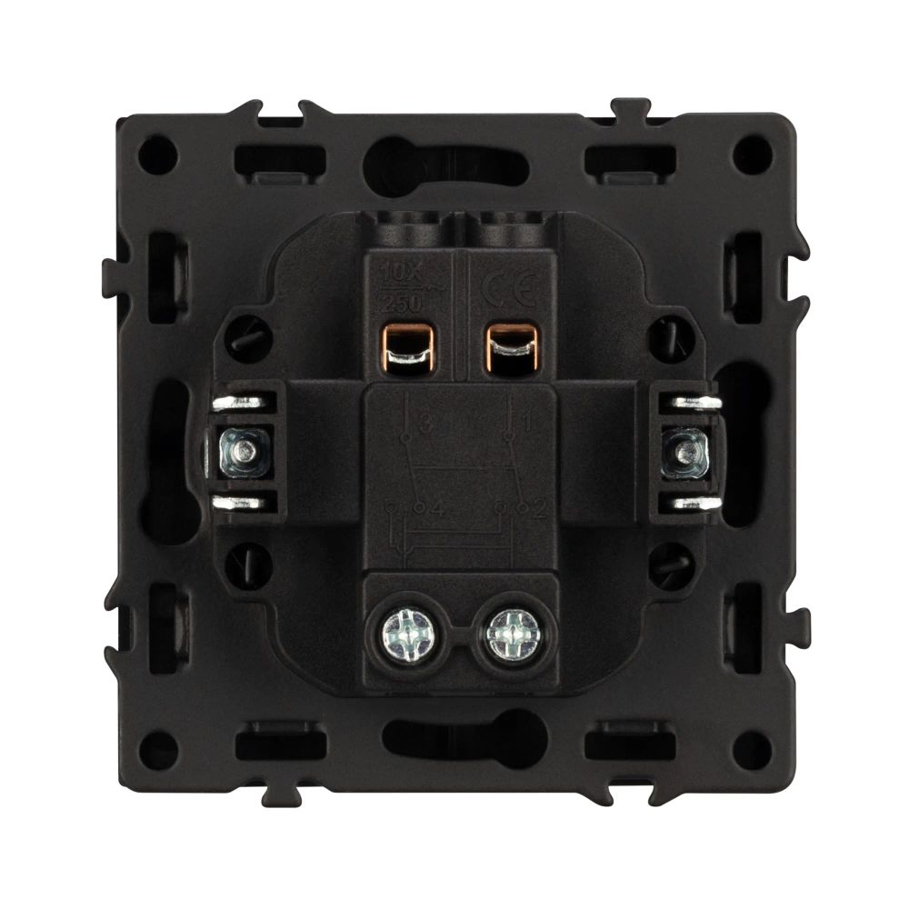 Механизм выключателя одноклавишный перекрёстный SWT-NOBE-MKX1-SFPL-BK (230V, 10A) (Arlight, Черный оникс) 054249