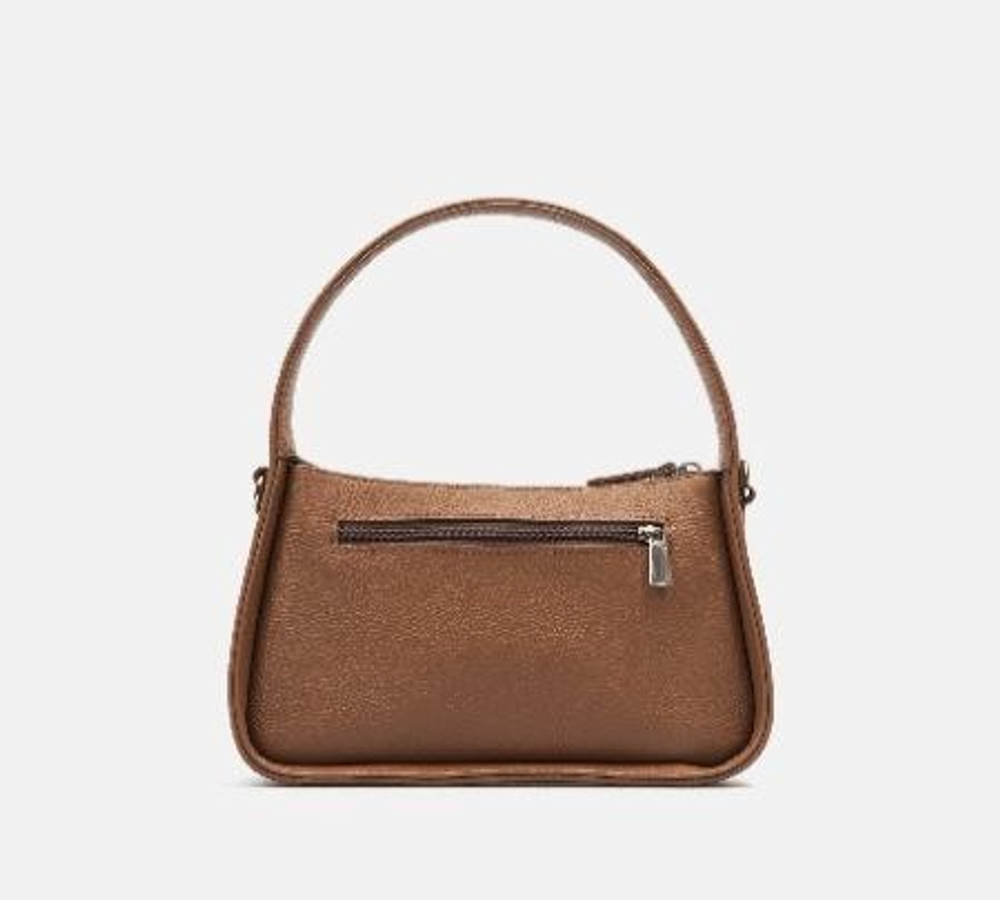 Кожаная бежевая сумка