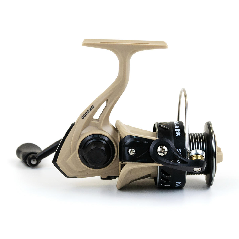 Безынерционная катушка 3000 Kaida SKYLARK (3+1BB, мет. шпуля), Бежевый/Черный