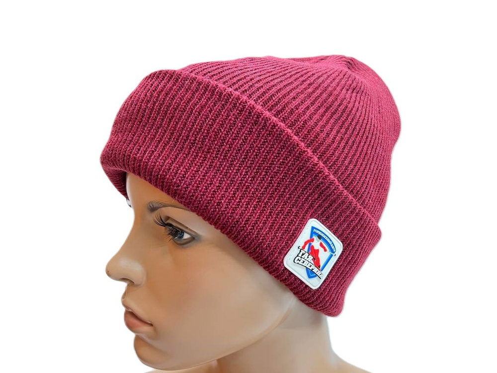 Шапка Клубная вязаная (винный)