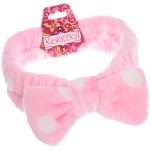 Повязка на голову «Кокетка - Милый горошек», цвет розовый, белый, черный и пудровый, 17,5*5см (упаковка белый ZIP пакет)