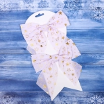 Бант на ёлку «Звездопад» 15*15 см (набор 2 шт), Белый/золото