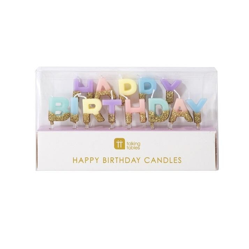 Свечи "Happy Birthday" (пастель)