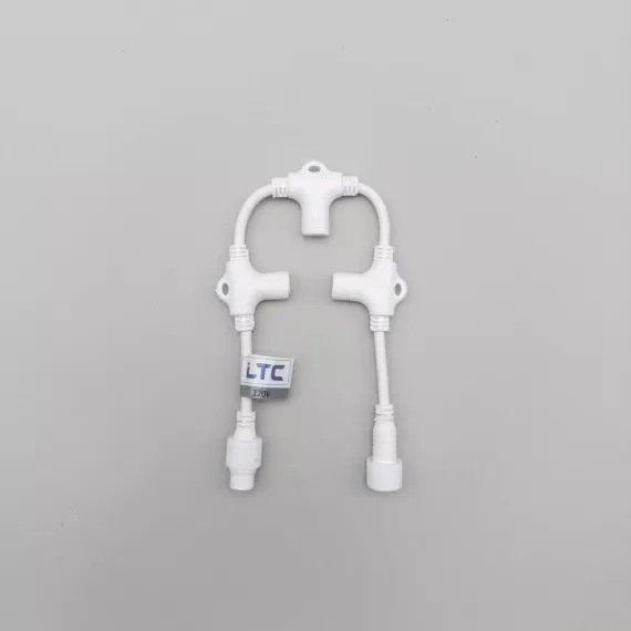 Разветвитель 3-х лучевой для бахромы, занавесов и нитей, 220В., без возможности управления, провод белый каучук, IP65, LTC (LLR3-8)