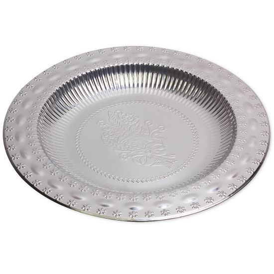 Поднос круглый из нержавеющей стали 30 см. Kamille КМ-4369 (d30х3 см)