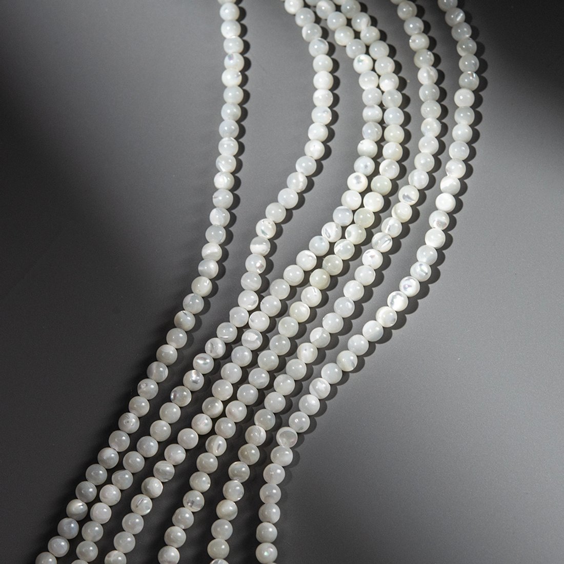 Перламутр морских ракушек, бусины в форме шара, 3,4мм,белый