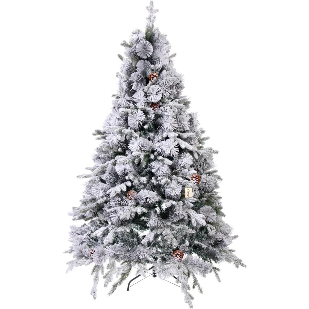 Ёлка «Снежная рапсодия» 180 см, ПВХ+Леска, шишки, белый иней (720 веток)