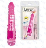 Розовый ребристый вибромассажер