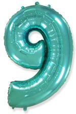 Шар (40"/102 см) Цифра, 9, Тиффани, в упаковке