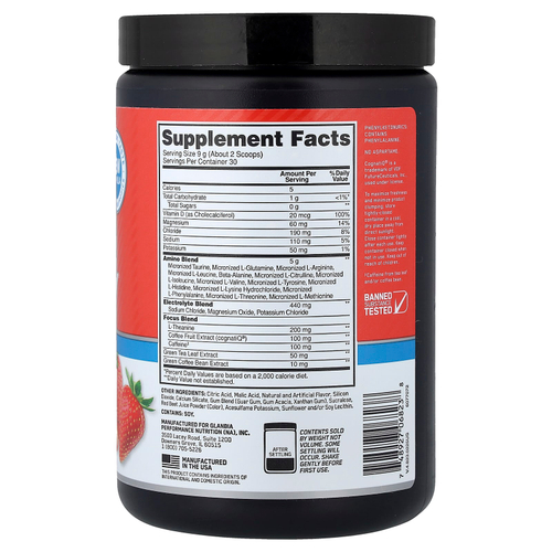 Optimum Nutrition, Незаменимые Amin.O. Energy®, клубничный вкус, 270 г (9,5 унции)