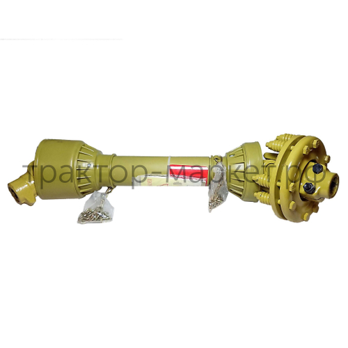 Вал карданный 6*6 шлицов, 730 мм, трехлимонник, крестовина 24х63 (20-30 л.с.) с кожухом и муфтой