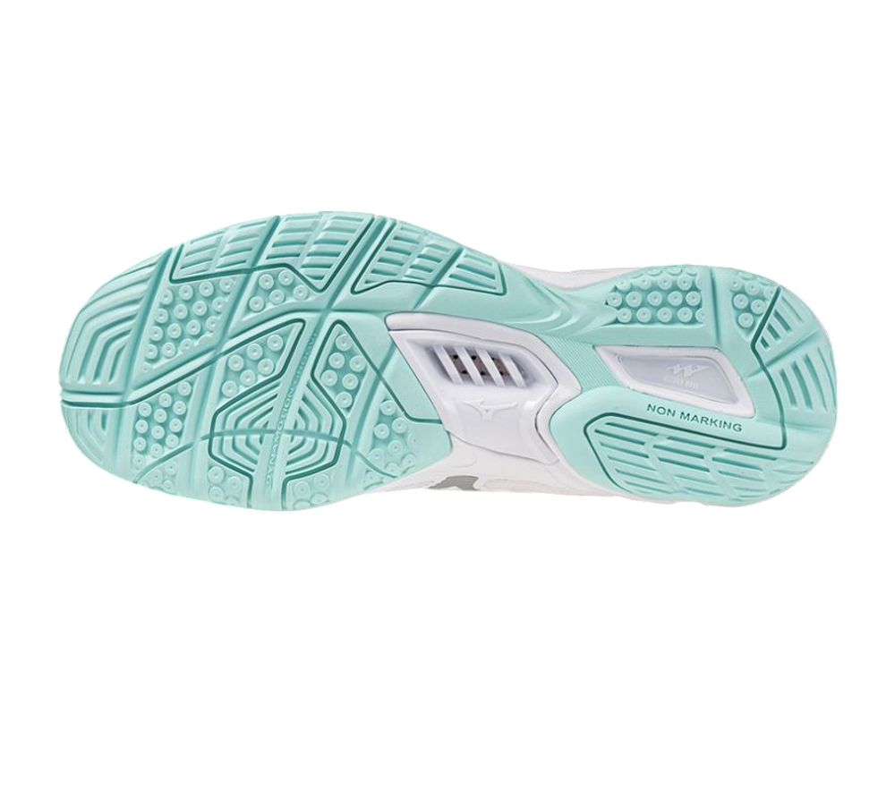 Женские кроссовки для бадминтона/сквоша Mizuno Wave Stealth 6 - white/blue tint